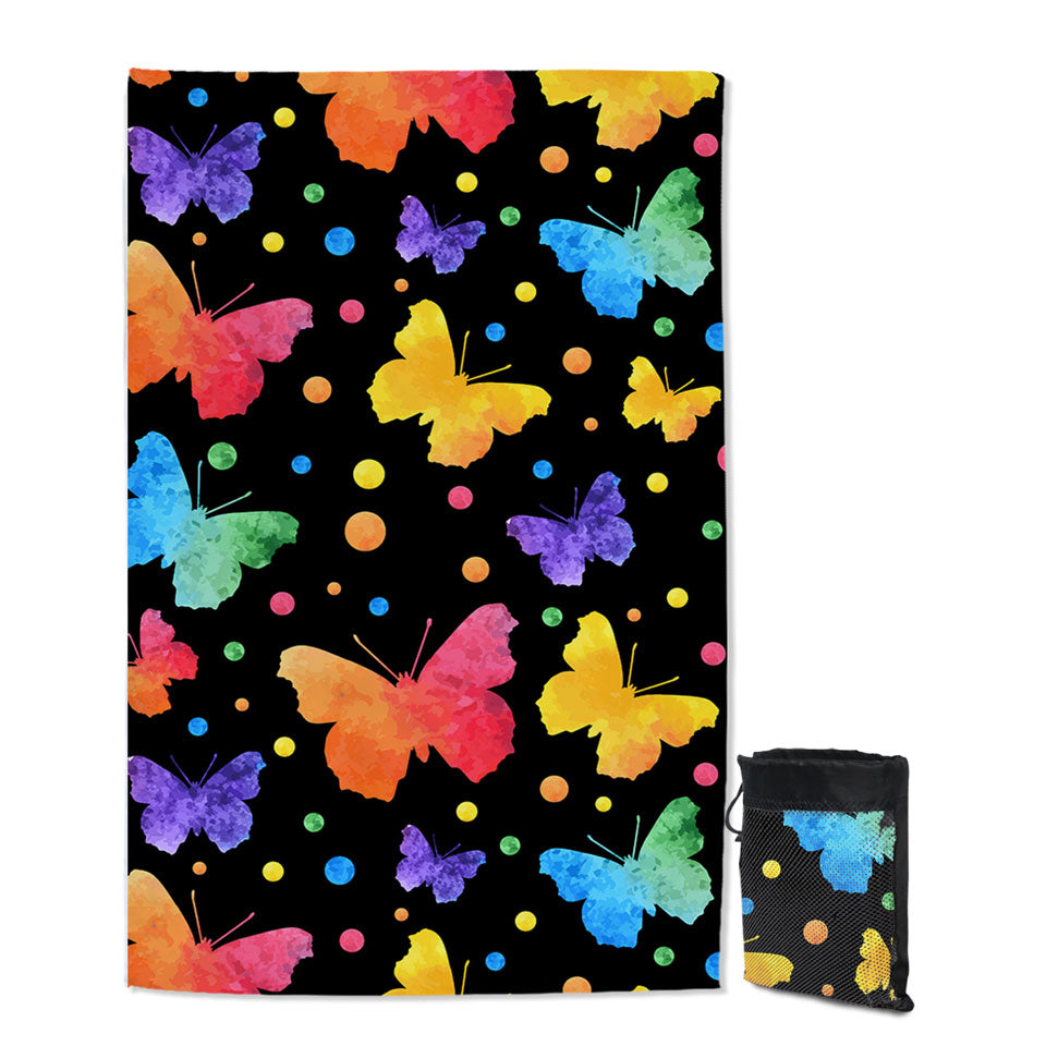 Pastel Butterflies Travel Beach Towel