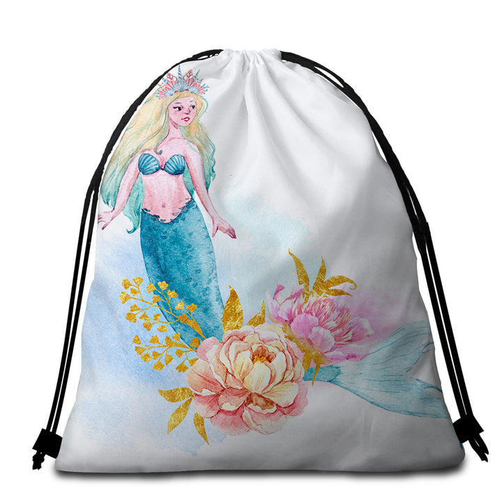 Pastel Color Mermaid Beach Towel Bags