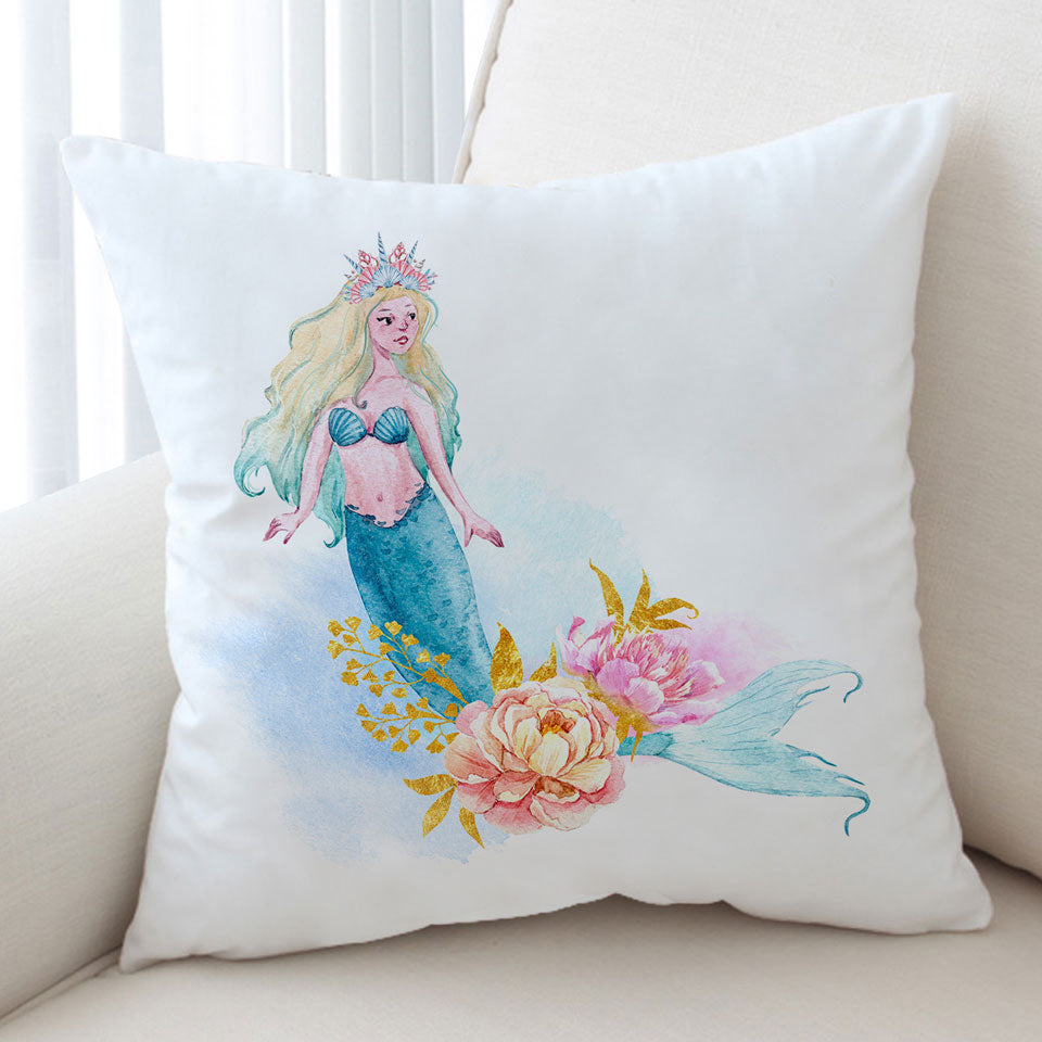 Pastel Color Mermaid Girls Cushions