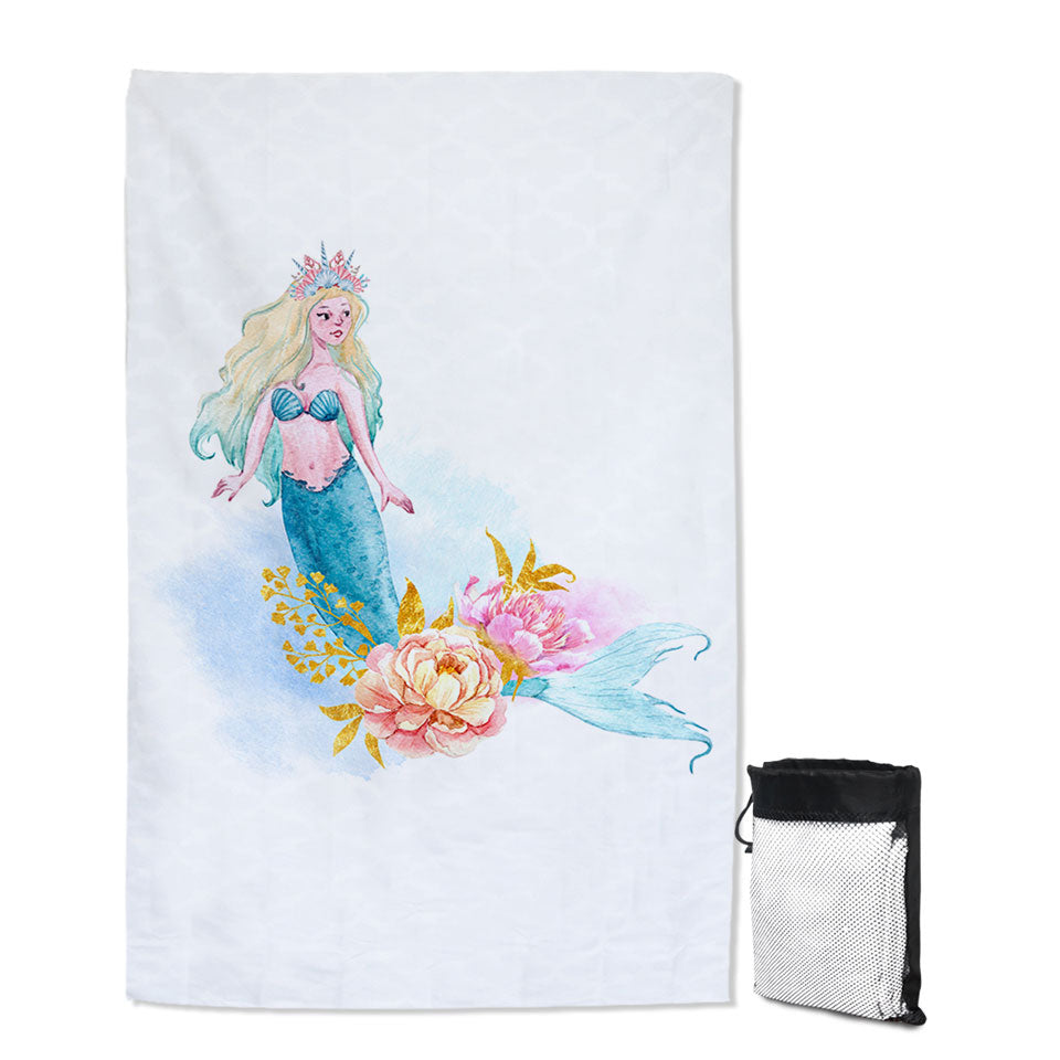 Pastel Color Mermaid Girls Quick Dry Beach Towel