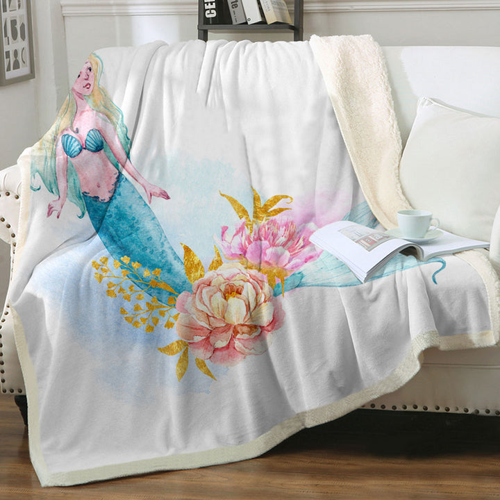 Pastel Color Mermaid Girls Throws