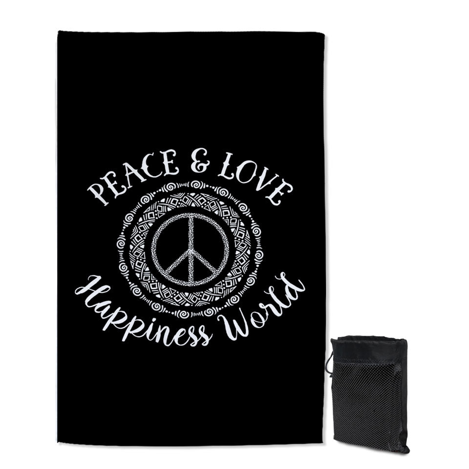 Peace and Love Positive Beach Towel