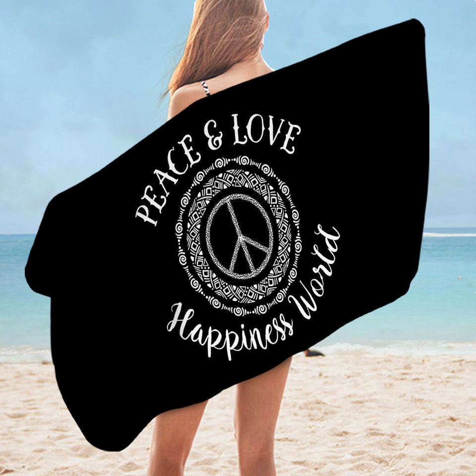 Peace and Love Positive Beach Towels