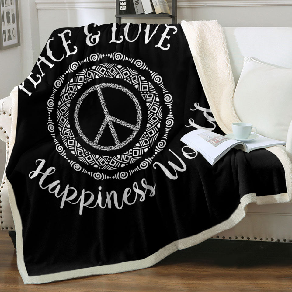 Peace and Love Positive Fleece Blankets