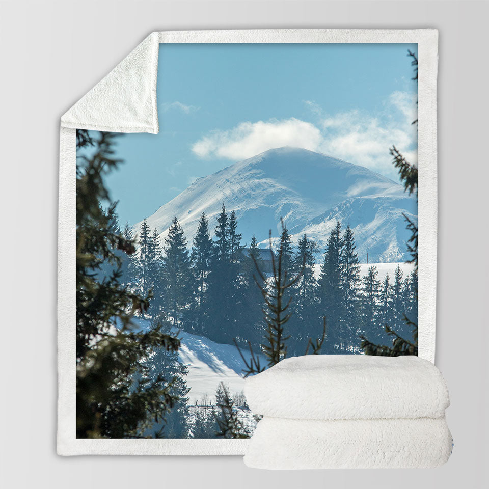 Peaceful Mountain Sherpa Blanket