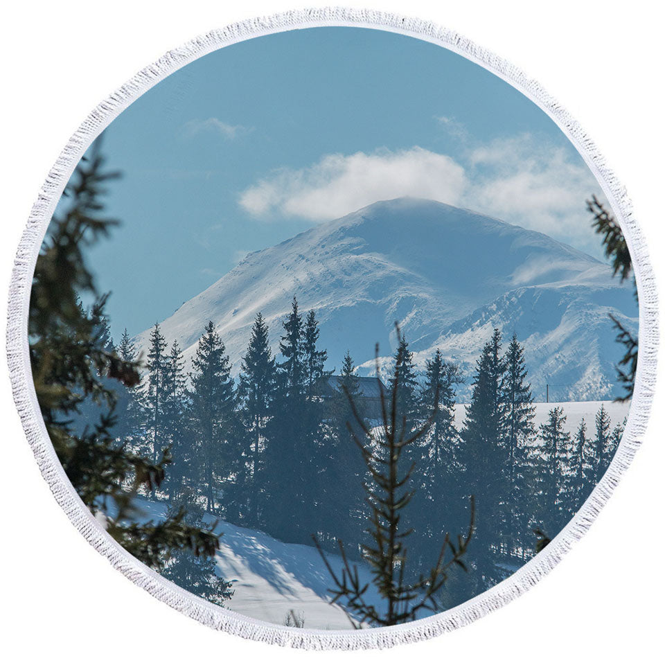 Peaceful Mountain View Circle Towel