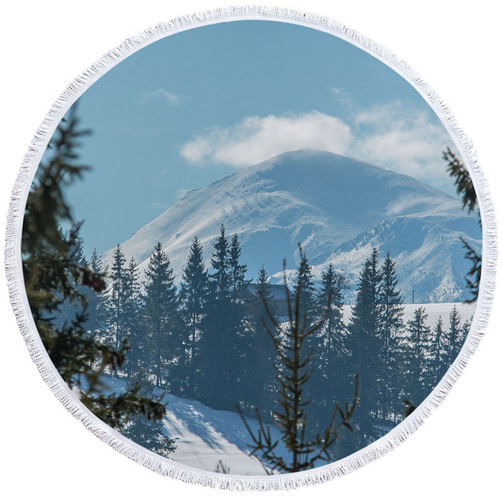 Peaceful Mountain View Circle Towel