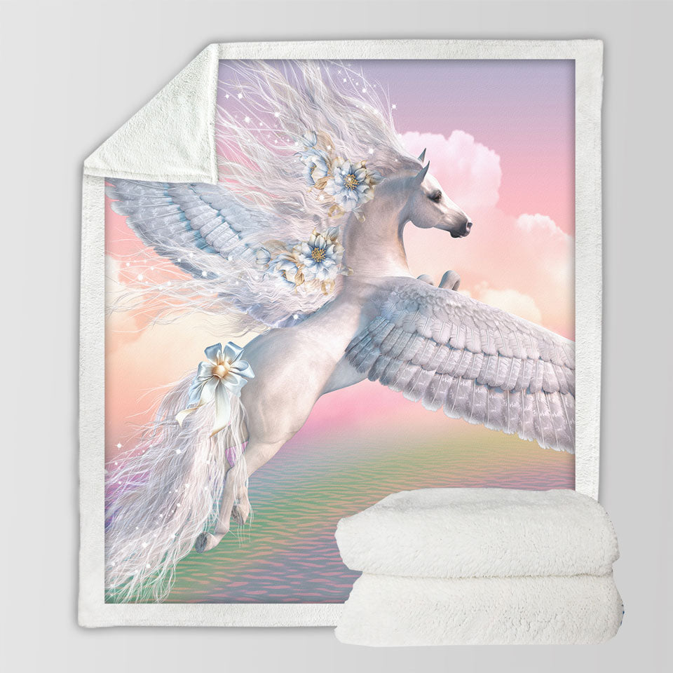 products/Pegasus-Sherpa-Blanket-Fantasy-Art-Over-the-Rainbow-Flying-White-Horse