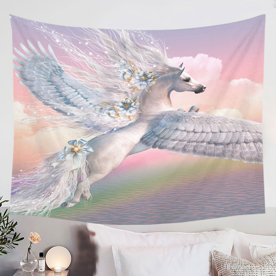 Pegasus-Tapestry-Fantasy-Art-Over-the-Rainbow-Flying-White-Horse