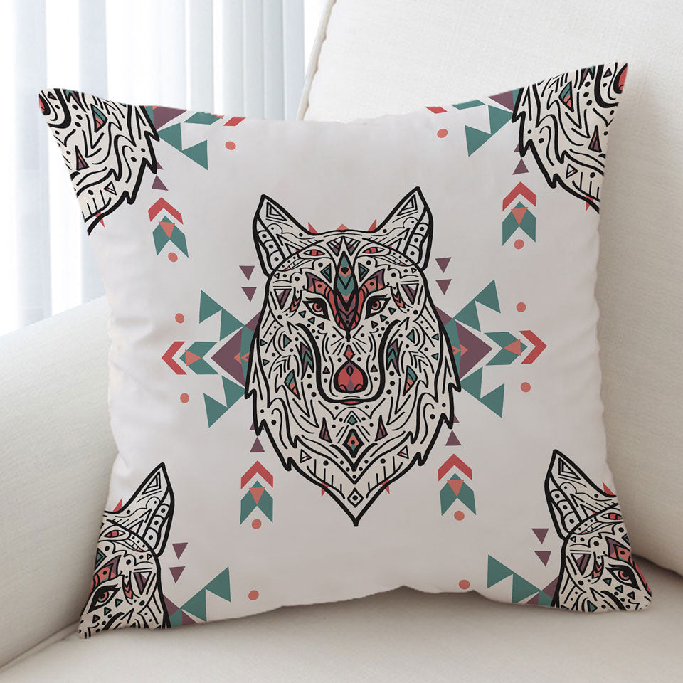 Persian Wolf Throw Pillow Cover