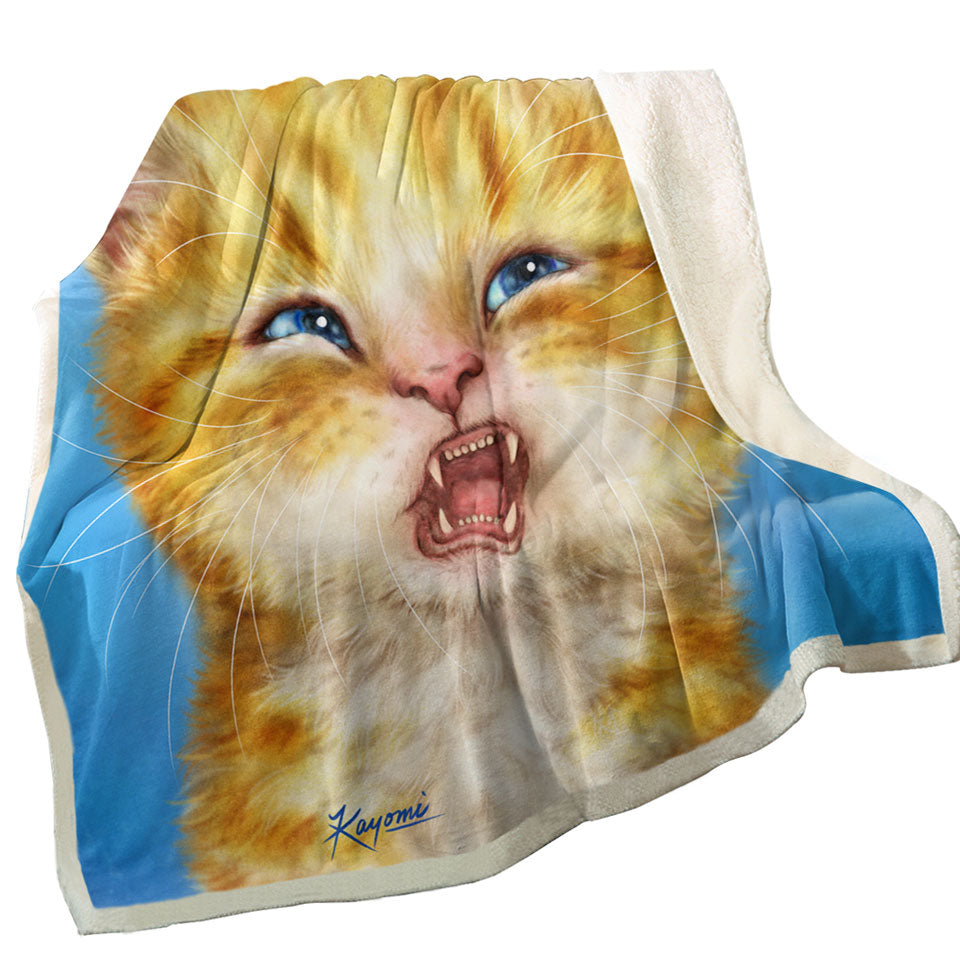 Pet Throws Cats Funny Faces Unsatisfied Ginger Kitten