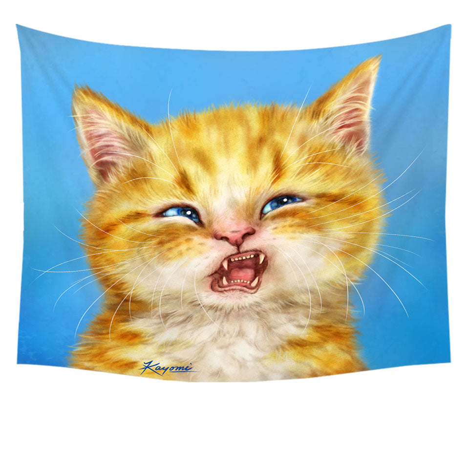 Pet Wall Decor Cats Funny Faces Unsatisfied Ginger Kitten