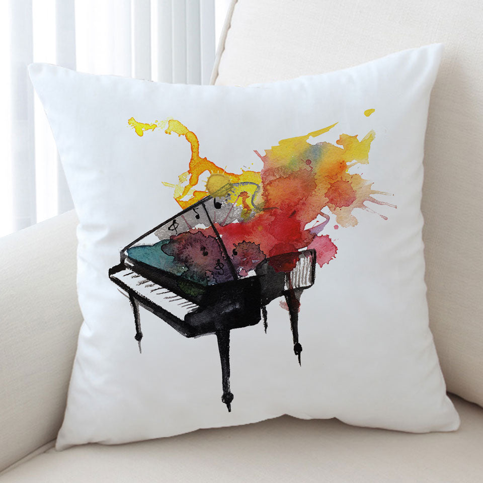 Piano on Fire Art Decorative Cushions