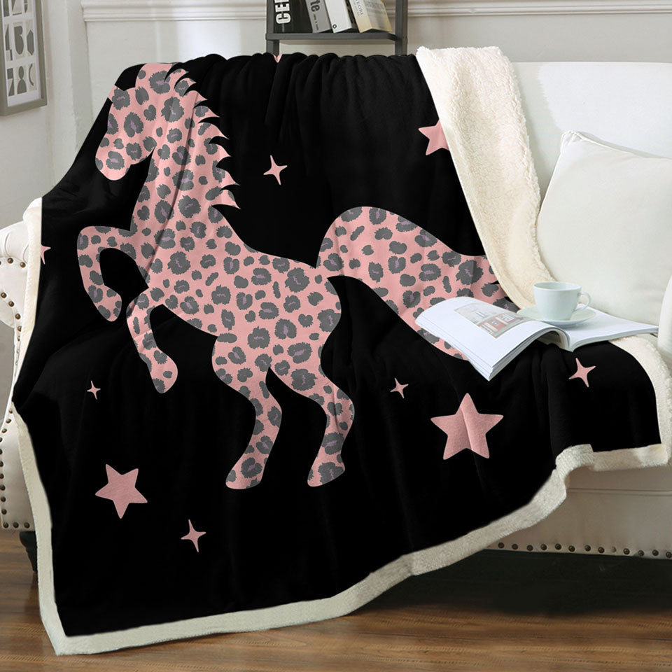 Pink Unicorn Girls Throw Blanket