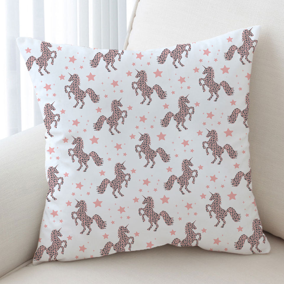 Pink Unicorns and Stars Cushion