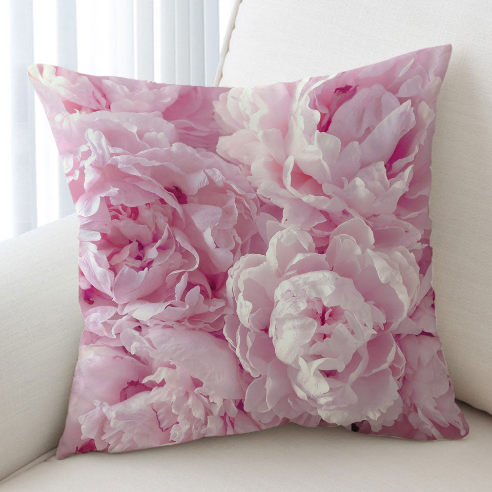 Pinkish Throw Pillow Cover with Petals