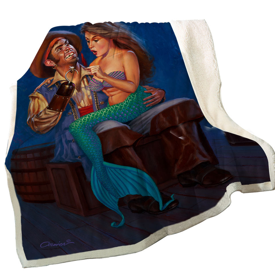 Pirate Sofa Blankets The Proposal Funny Cool Pirate and Mermaid