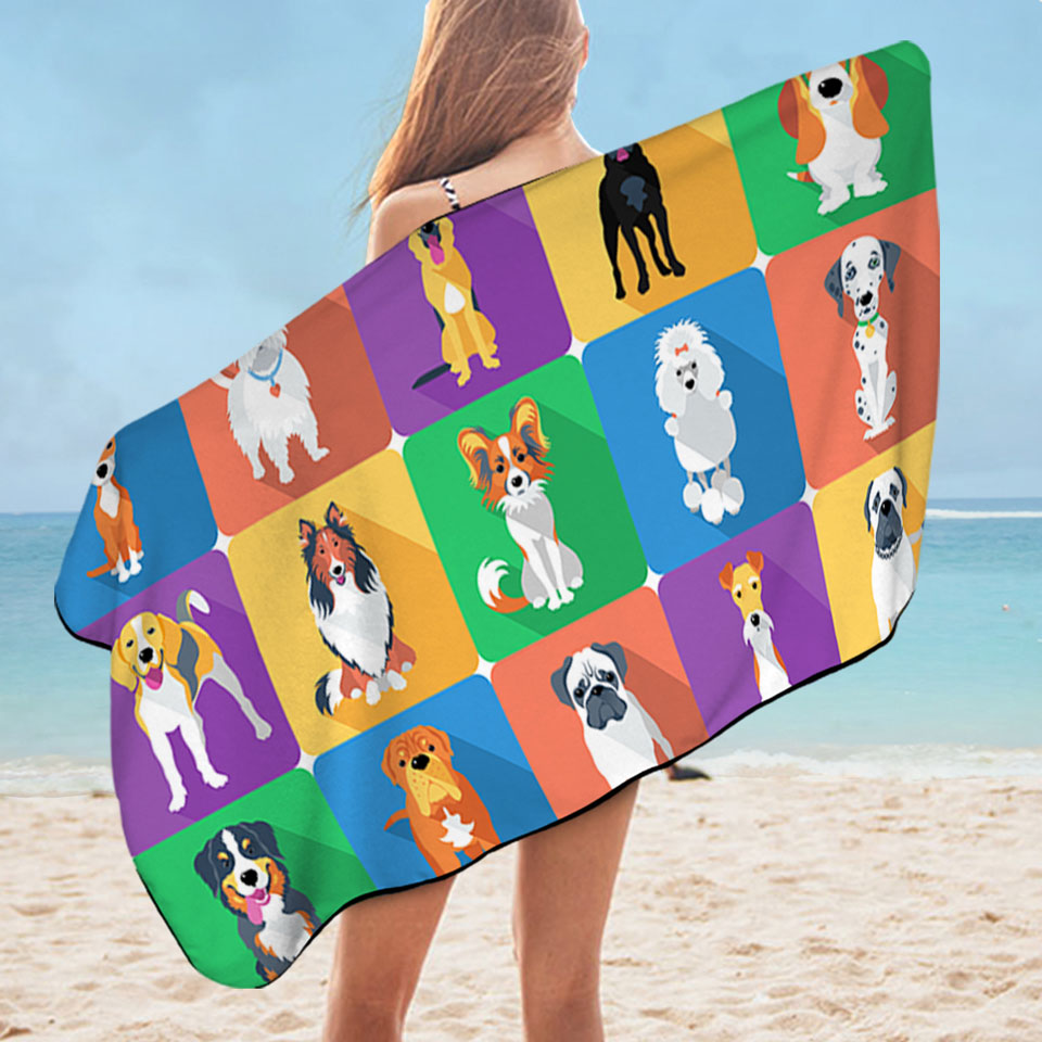 Pool Towels with Dog Panel