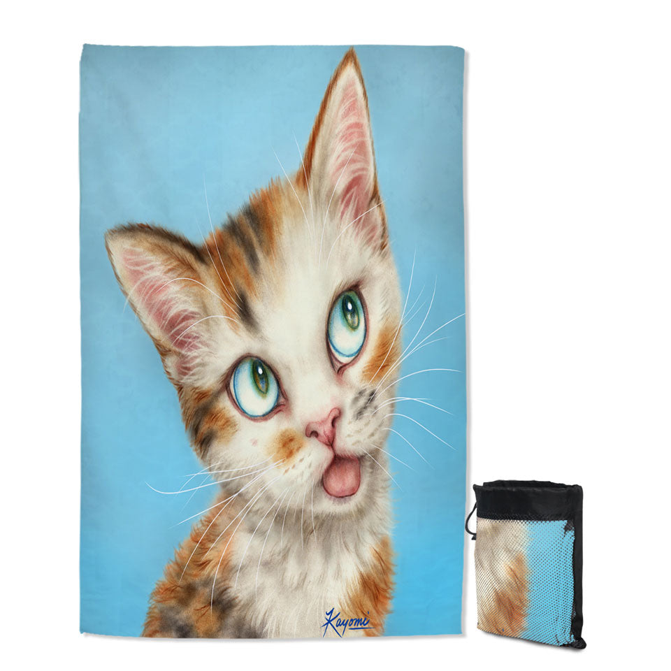 Pool Towels with Kittens Cute Drawings Beautiful Ginger Tabby Cat