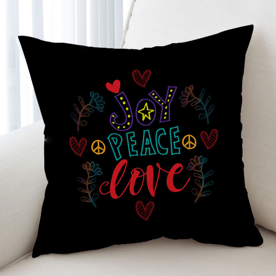Positive Cushion Covers Print Joy Peace and Love