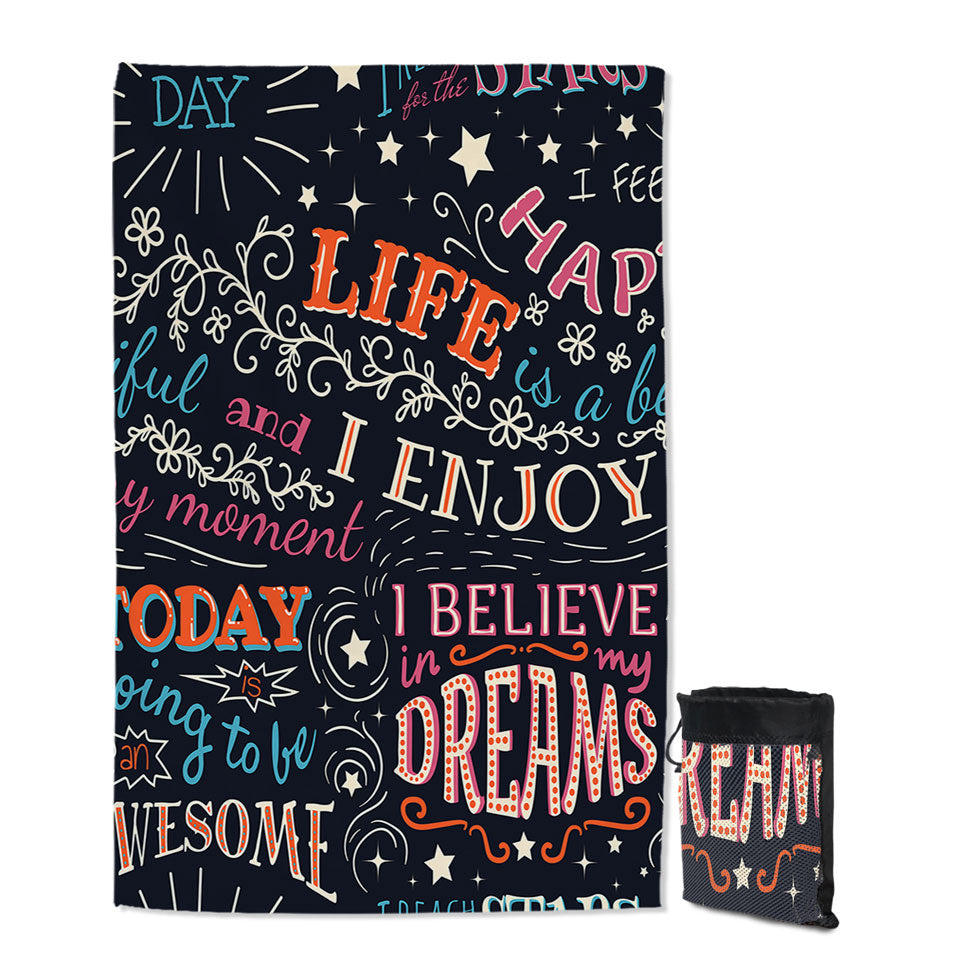 Positive Inspiring Quotes Thin Beach Towels