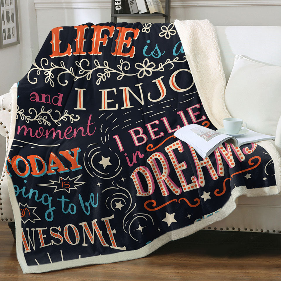 Positive Inspiring Quotes Throws