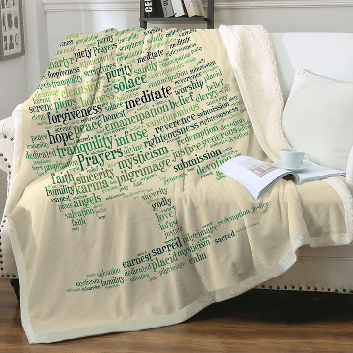 Positive Sofa Blankets Words Tree
