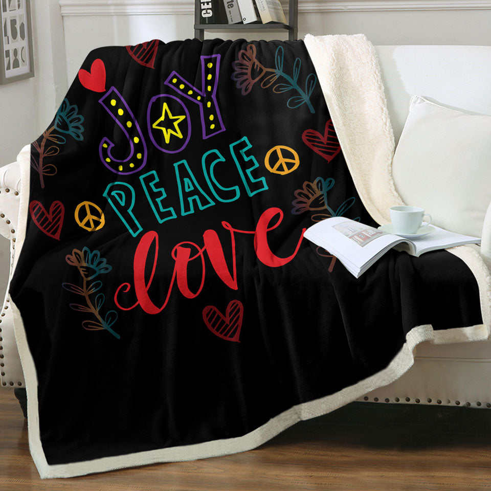 Positive Throws Print Joy Peace and Love