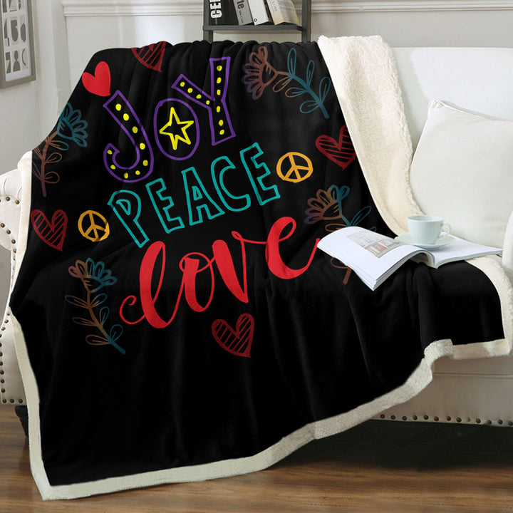 Positive Throws Print Joy Peace and Love