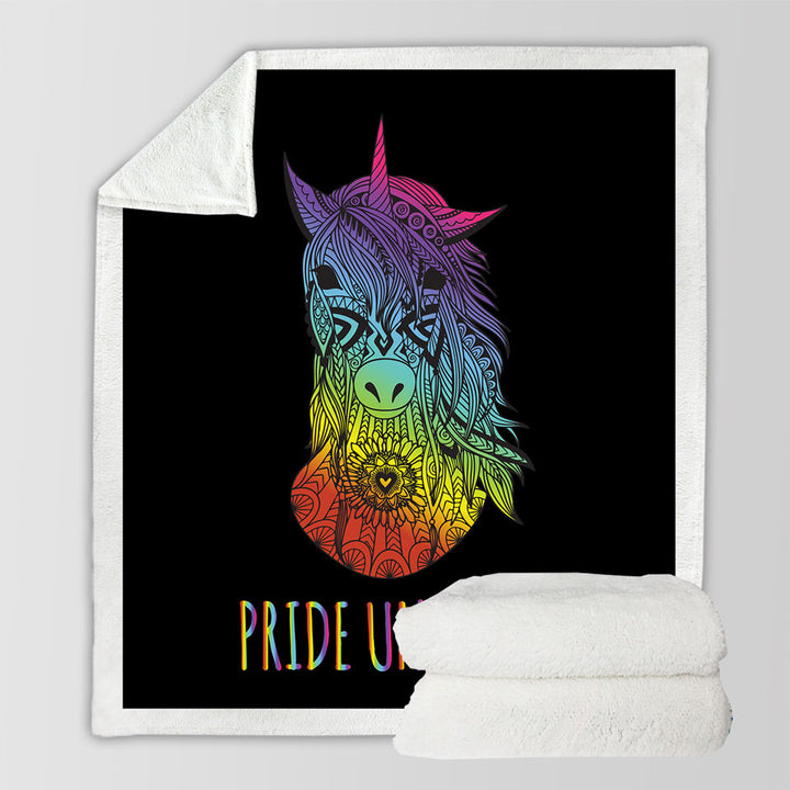 Pride Unicorn Colorful and Unique Throw Blanket