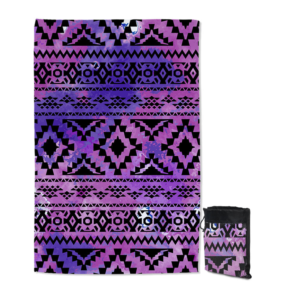 Purple Aztec Beach Towels