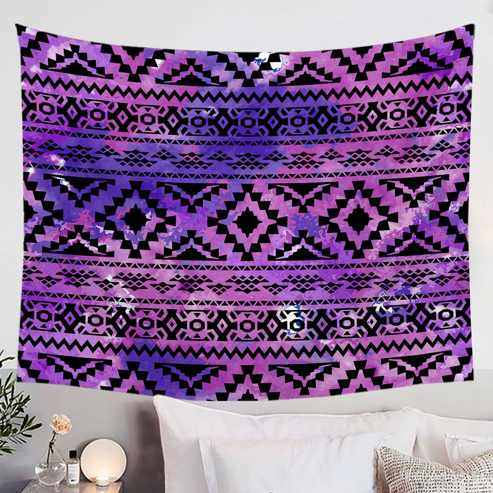 Purple Aztec Design Tapestry