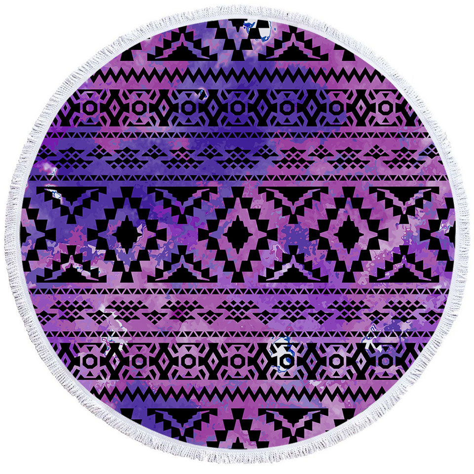 Purple Aztec Travel Beach Towel