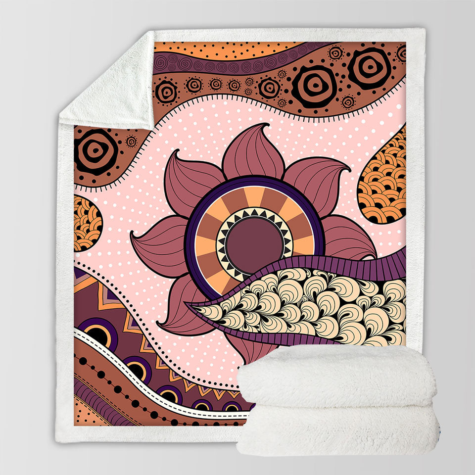 Purple Hues Oriental Art Couch Throws
