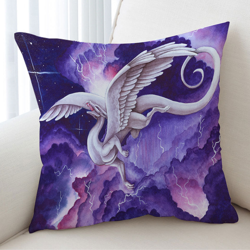 Purple Lightning Storm Dancer Cool Dragon Art Painting Womens Cushion Covers
