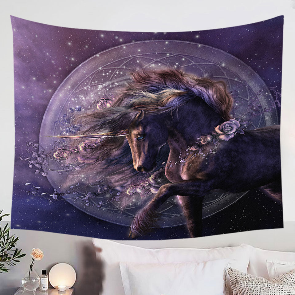 Purple-Roses-and-the-Black-Rose-Horse-Tapestry