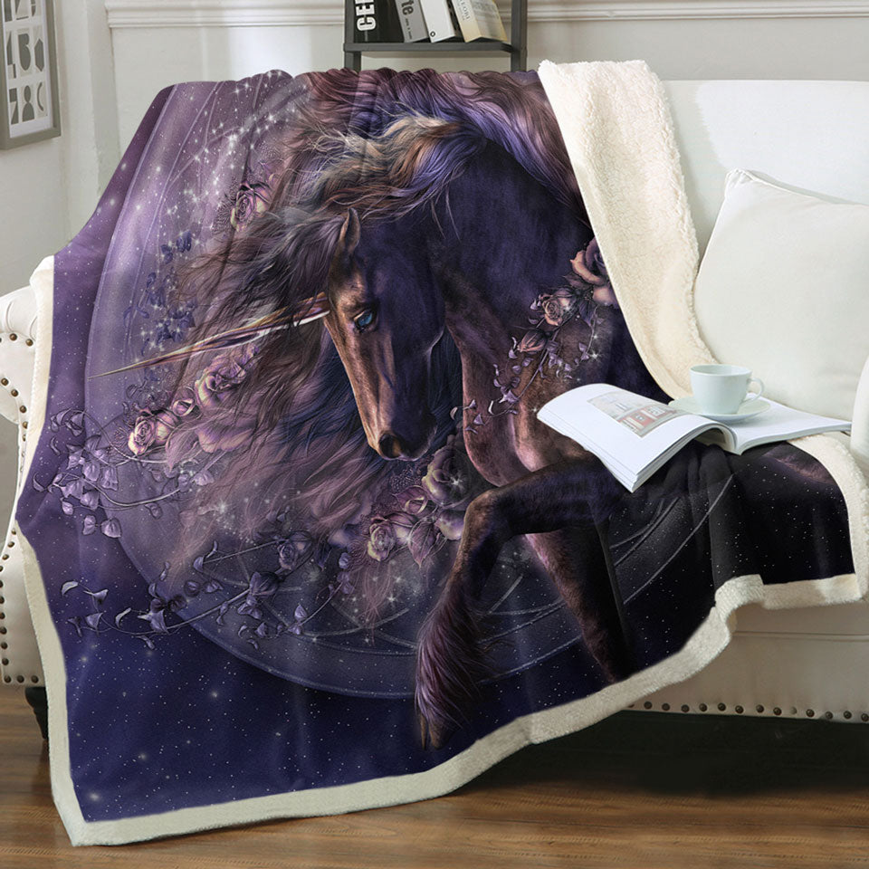 products/Purple-Roses-and-the-Black-Rose-Horse-Throws