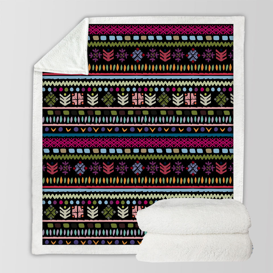 Purplish African Sherpa Blanket Design