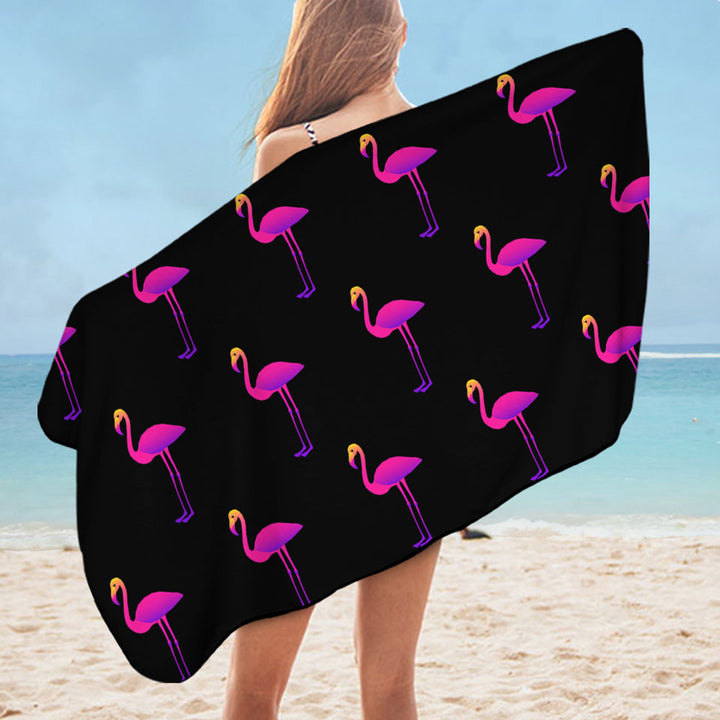Purplish Flamingo Beach Towel