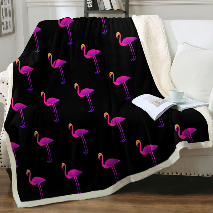 Purplish Flamingo Sherpa Blanket