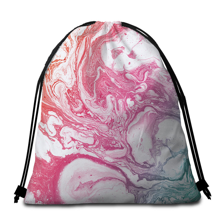 Purplish Marble Beach bags and Towels