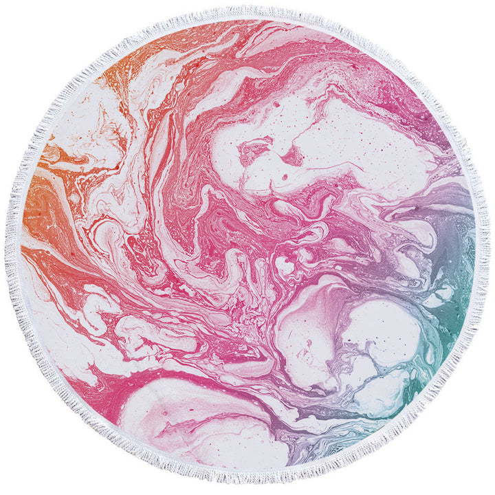Purplish Marble Round Beach Towel