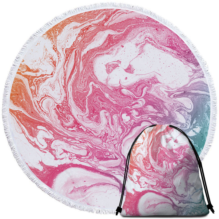 Purplish Marble Round Towel