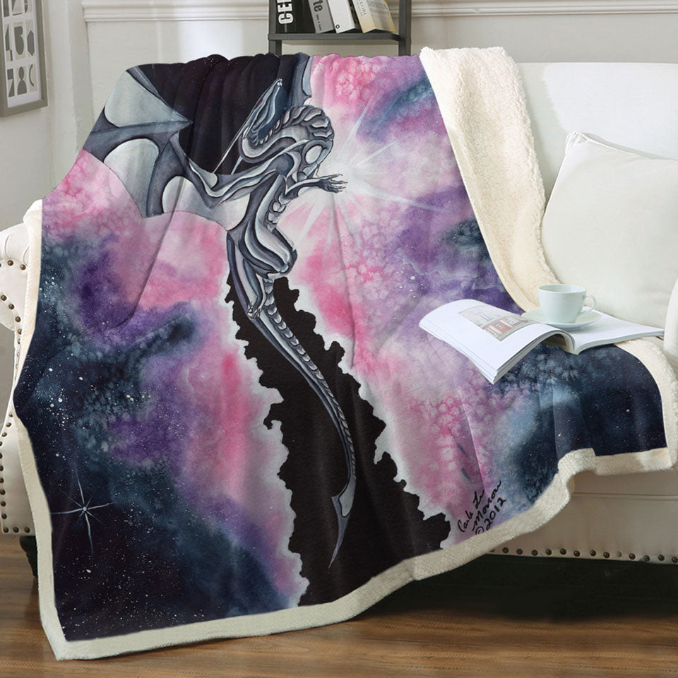 products/Purplish-Space-Blankets-with-Dragon-Flying-through-the-Cosmos