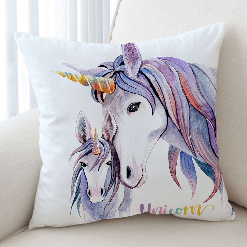 Purplish Unicorn Cushion Covers Colt and Momma