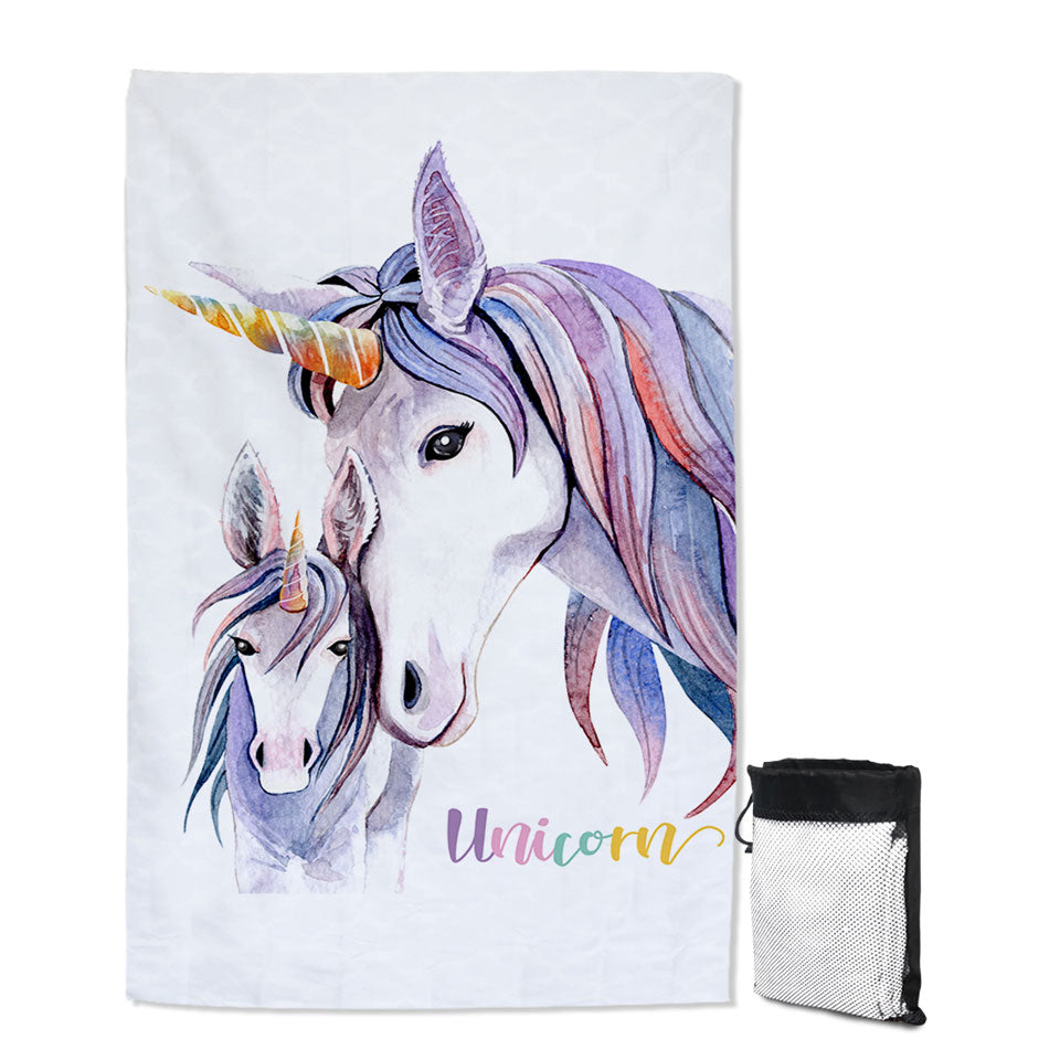 Purplish Unicorn Pool Towels Colt and Momma