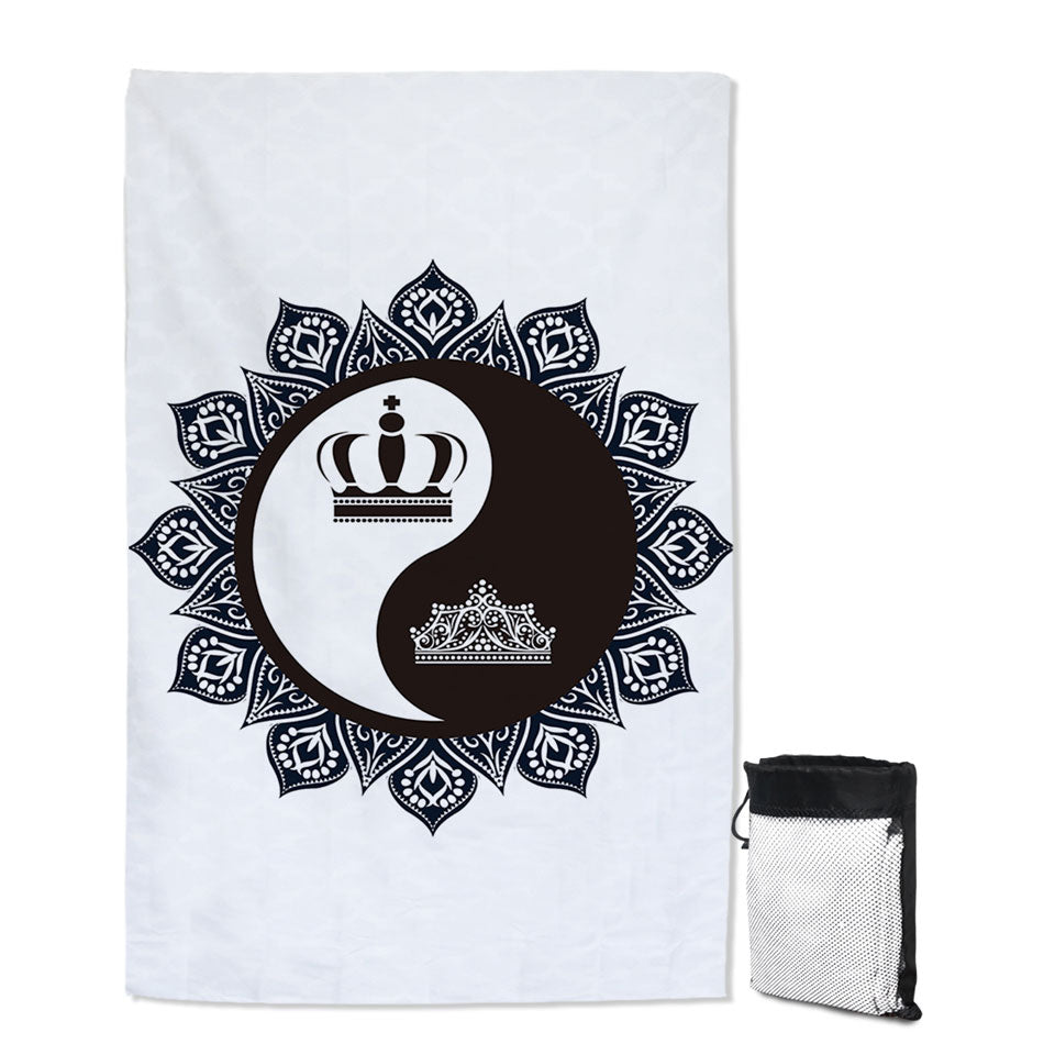 Queen and King Yin and Yang Thin Beach Towels