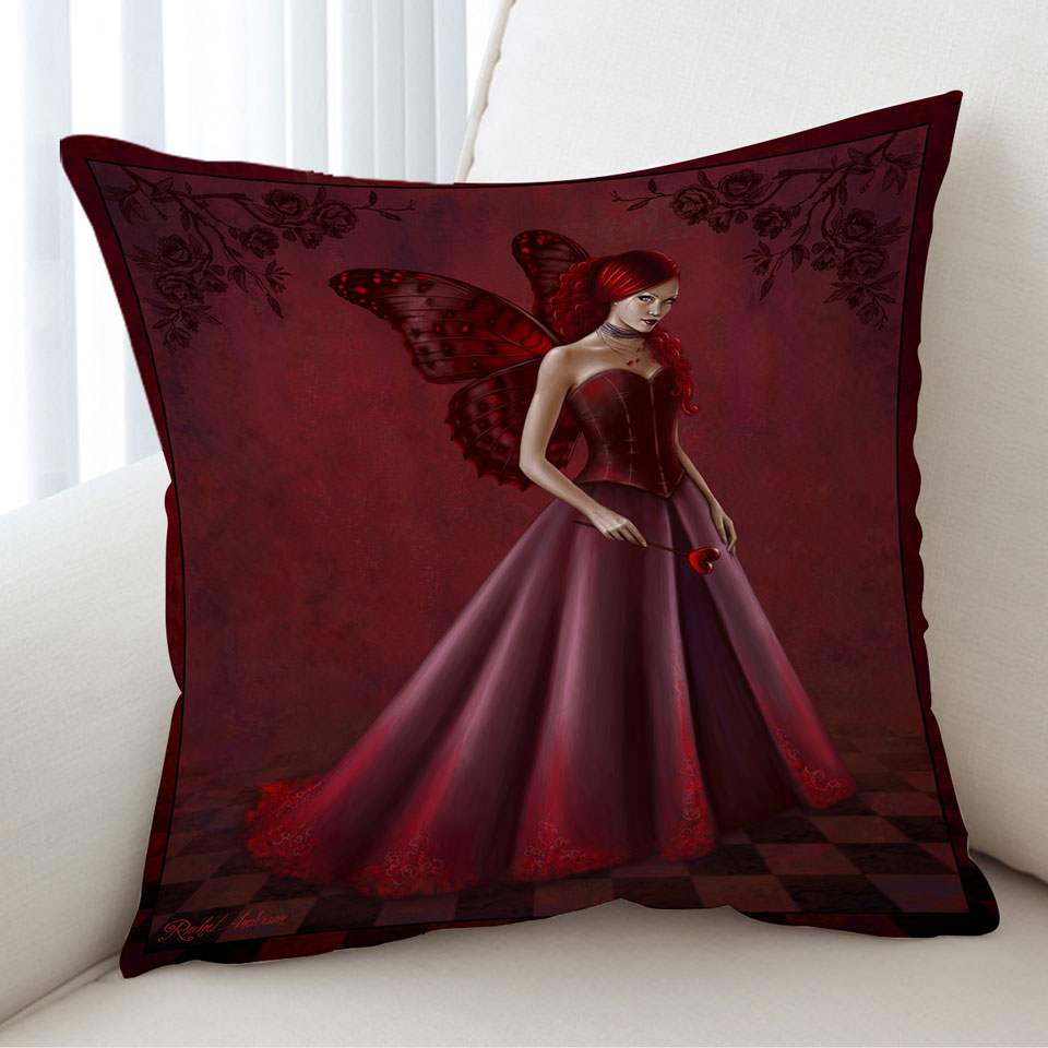 Queen of Hearts Red Art Beautiful Woman Cushion Cover