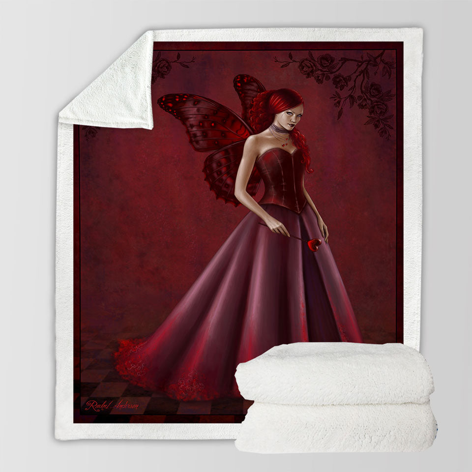 products/Queen-of-Hearts-Red-Art-Beautiful-Woman-Fleece-Blankets