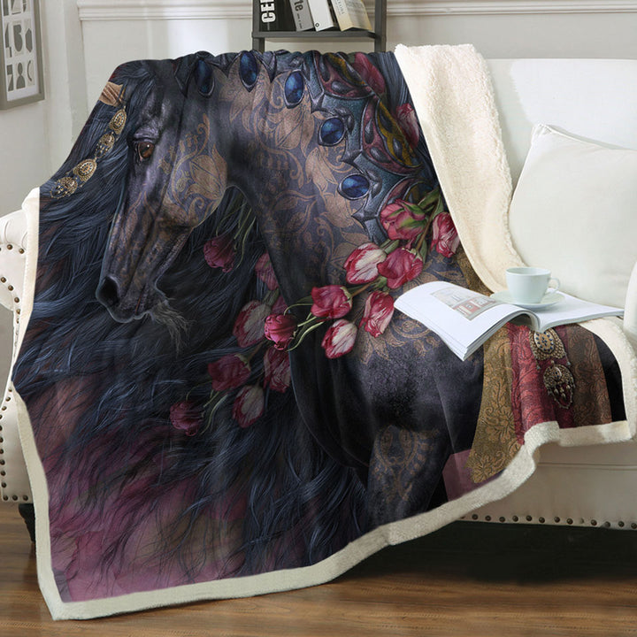products/Raaf-Black-Oriental-Unicorn-and-Roses-Throws